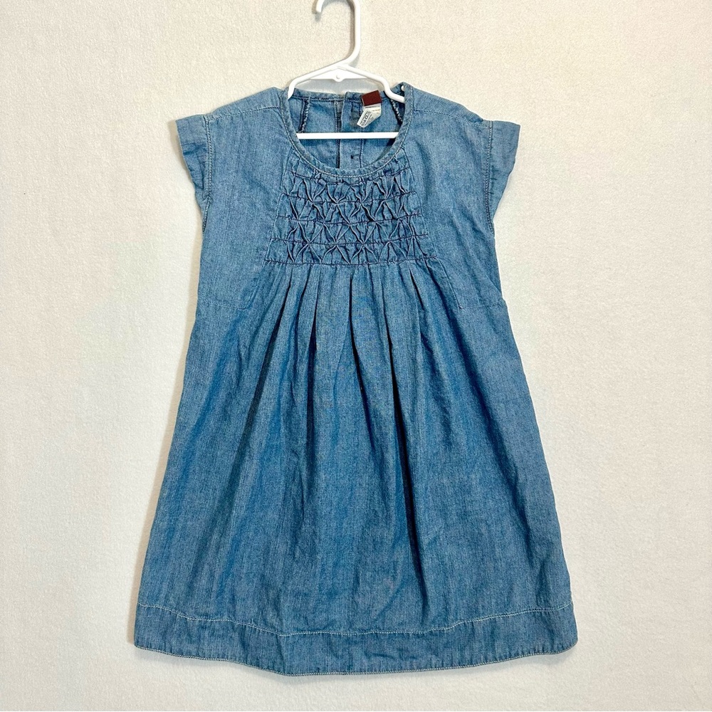 Tea Collection Girl’s Dress Blue Short Sleeve Cotton Size 7